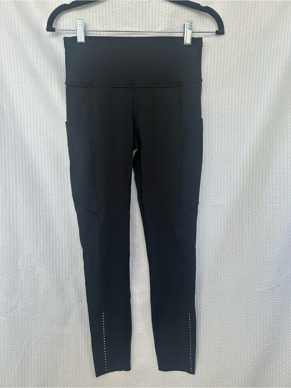 Lululemon Fast and Free 7/8 Black High-Rise Running Leggings - Size 6